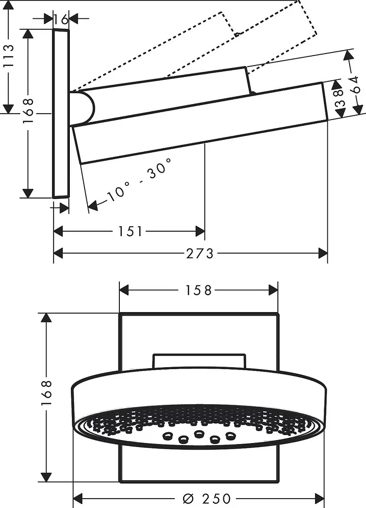 Верхній душ Hansgrohe Rainfinity 250 3jet 26232700, Білий - фото 2