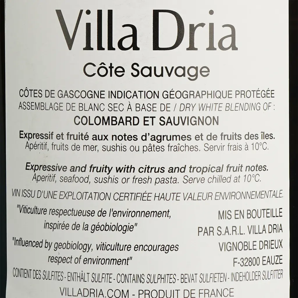 Уцінка. Вино Villa Dria Colombard-Sauvignon Igp Cotes De Gascogne біле сухе 0.75 л (917839) - фото 6