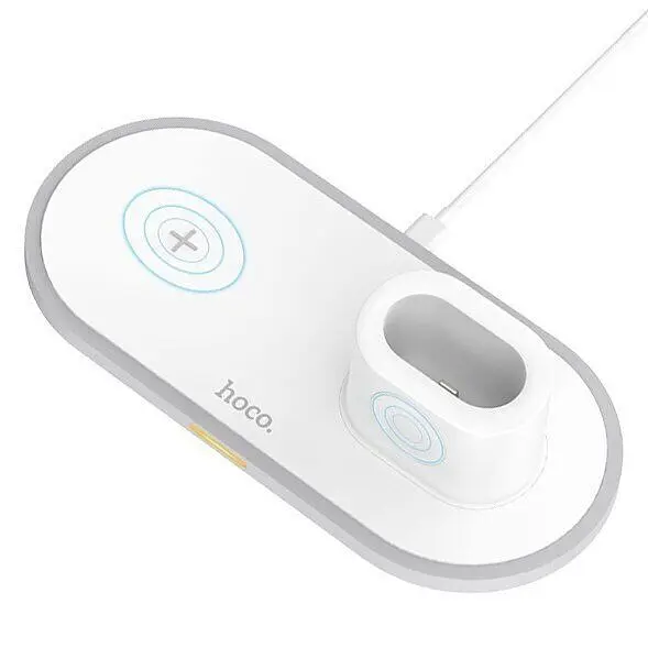 Бездротовий зарядний пристрій Hoco Wisdom 3-in-1 Wireless Fast Charger CW21 (White) [65004] - фото 2