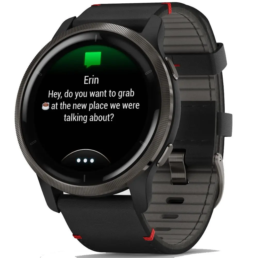 Смарт-годинник Garmin Venu 2 Slate with Black Leather Band (010-02430-21) - фото 2