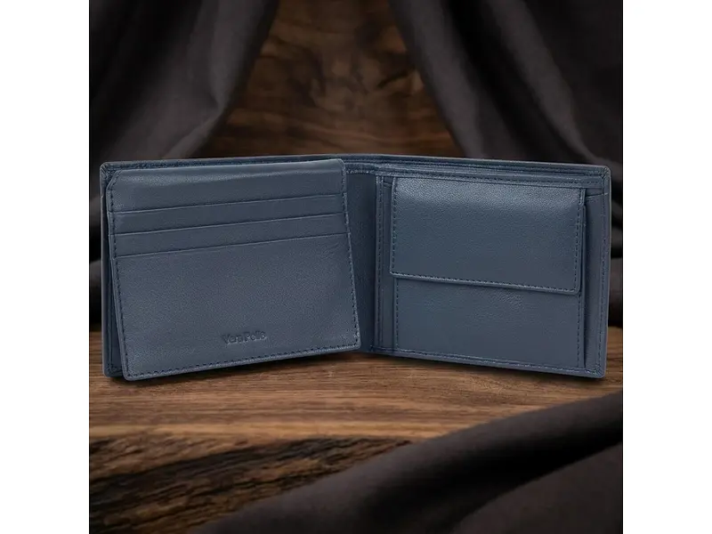 Чоловіче портмоне натуральна шкіра Cortina 5012 navy Темно-синє 12.5х9.5 см TONY PEROTTI acs0032388 - фото 5
