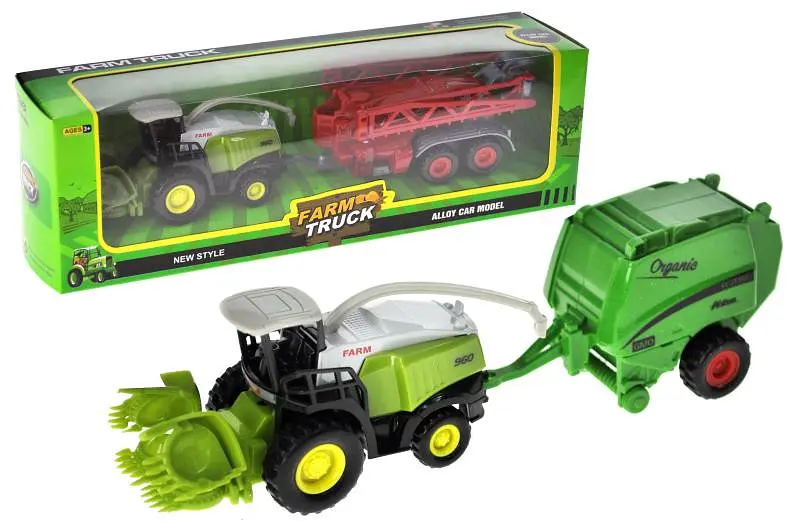 Іграшковий комбайн із причепом металевий Farm Truck 955-237, в коробці р.27,5x6,5x8,5 см YG Toys