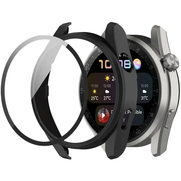 Чехол-накладка DK Пластик Soft-Touch Glass Full Cover для Huawei Watch 3 Pro (black) - фото 3