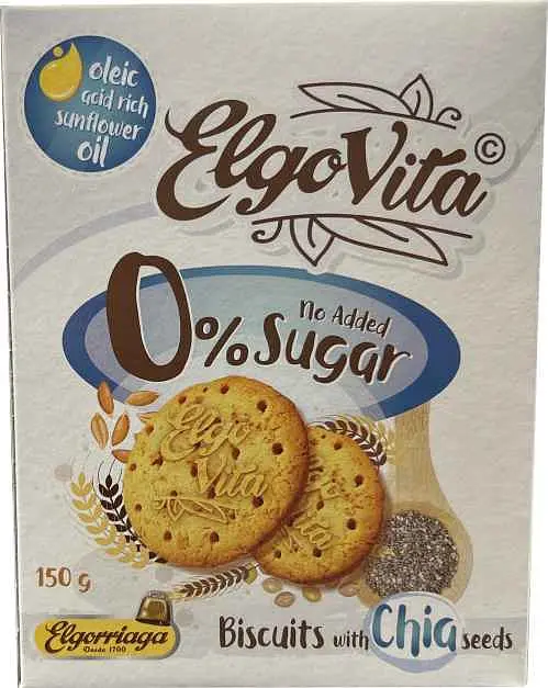 Печиво Elgorriaga Elgo Vita з насінням чіа без цукру 150 г (8410255913352)