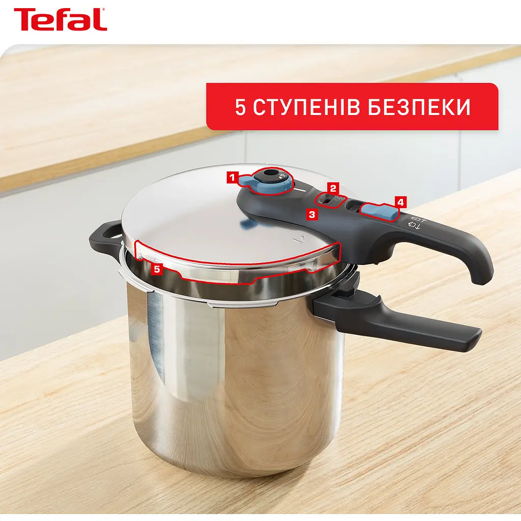 Скороварка Tefal Secure Trendy с паровой корзинкой 8 л (P2584401) - фото 7