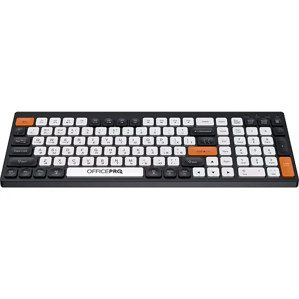 Bluetooth Клавіатура OfficePro SK985BO Wireless/Bluetooth Black/White UA - фото 2