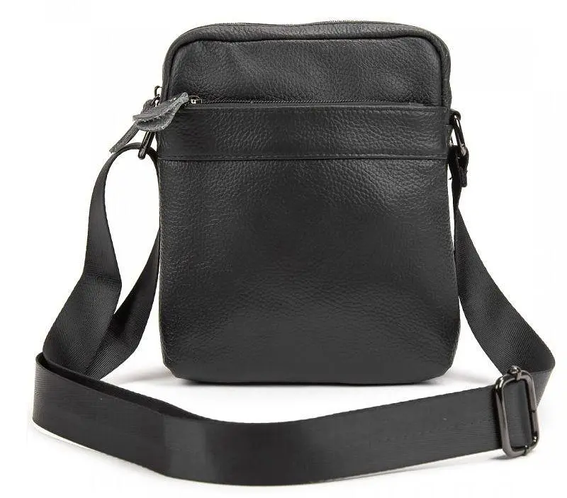 Чоловічий шкіряний месенджер Tiding Bag Чорний - фото 4