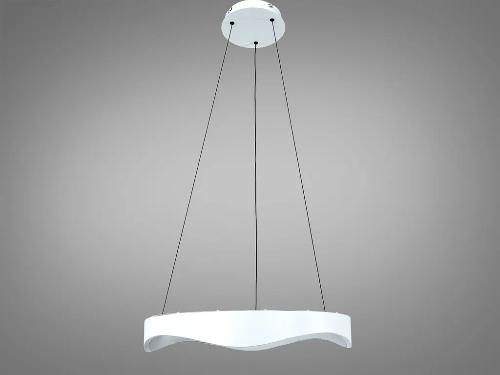 Сучасна підвісна LED люстра хвиля для кухні Diasha 0471A WH біла 50 см 36W регульована за висотою - фото 5