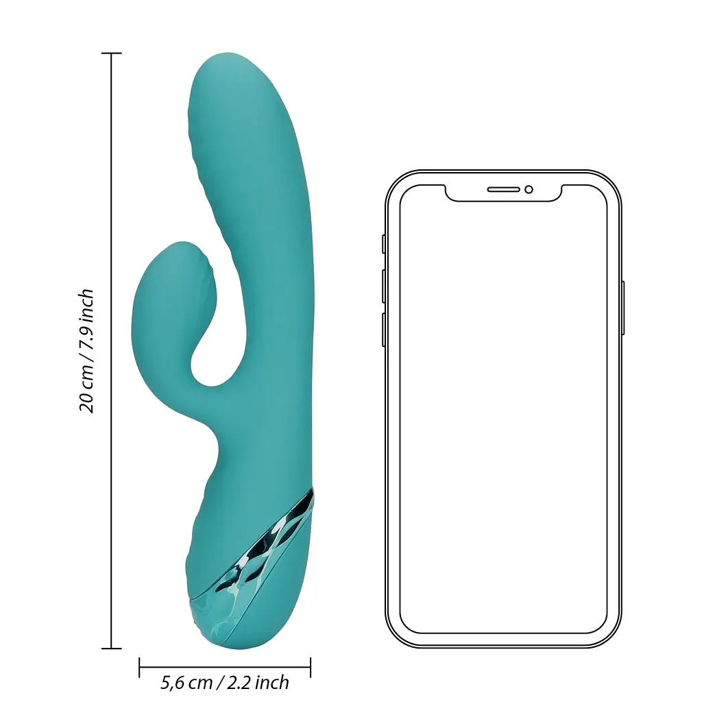 Вібратор-кролик Loveline Inflatable Rabbit 20 см (зелений) - фото 7