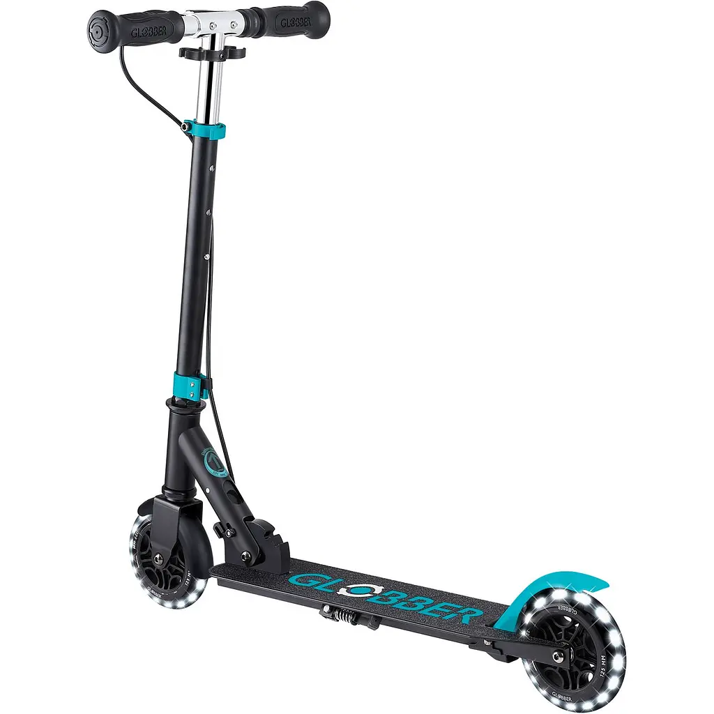 Самокат Globber Flow Element Junior Lights 50 кг чорно-бірюзовий (729-105) - фото 2