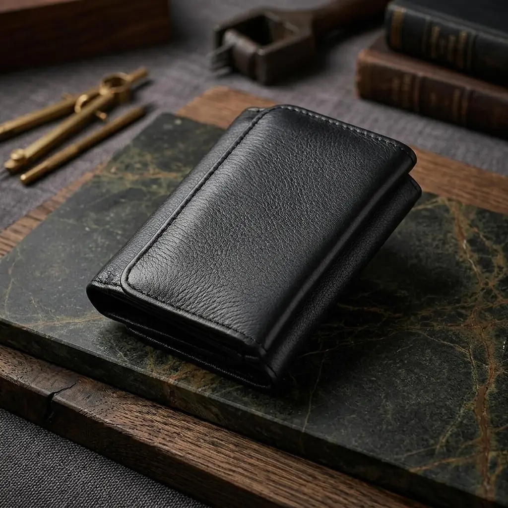 Гаманець для жінок з натуральної шкіри горизонтального формату ST Leather 22722 чорний - фото 3