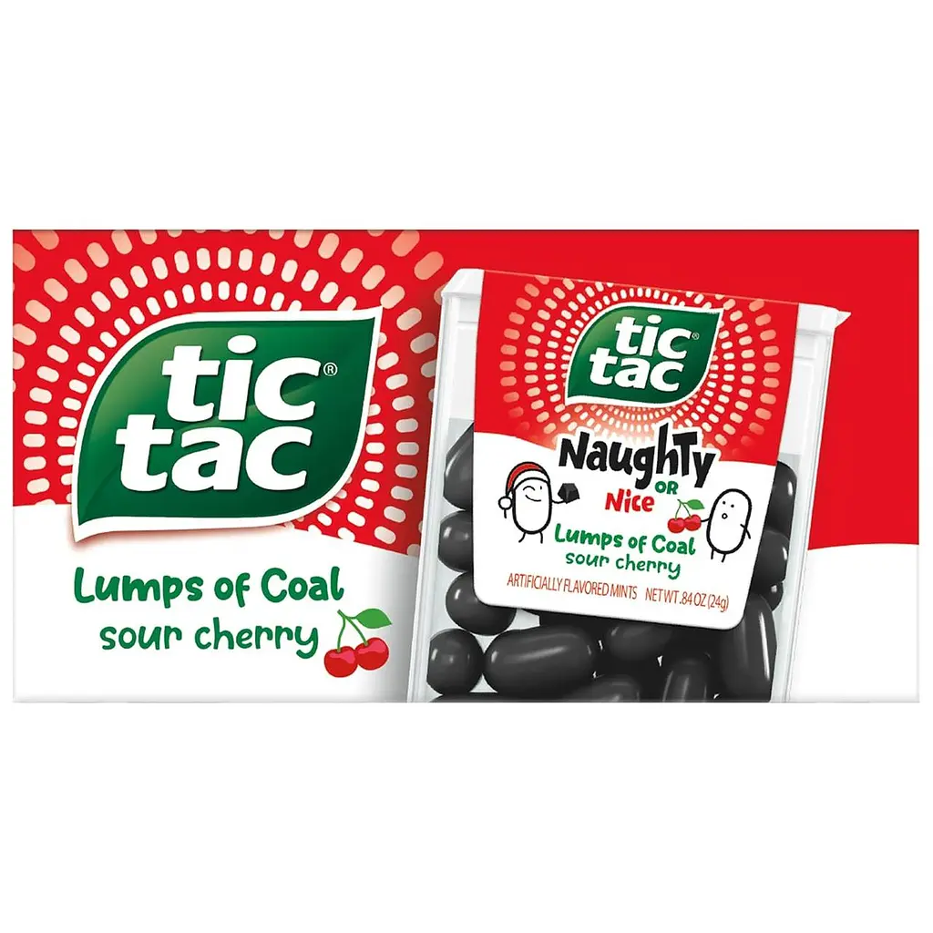 Драже Tic Tac Naughty or Nice Lumps of Coal Sour Cherry Mints 23.8г - фото 4