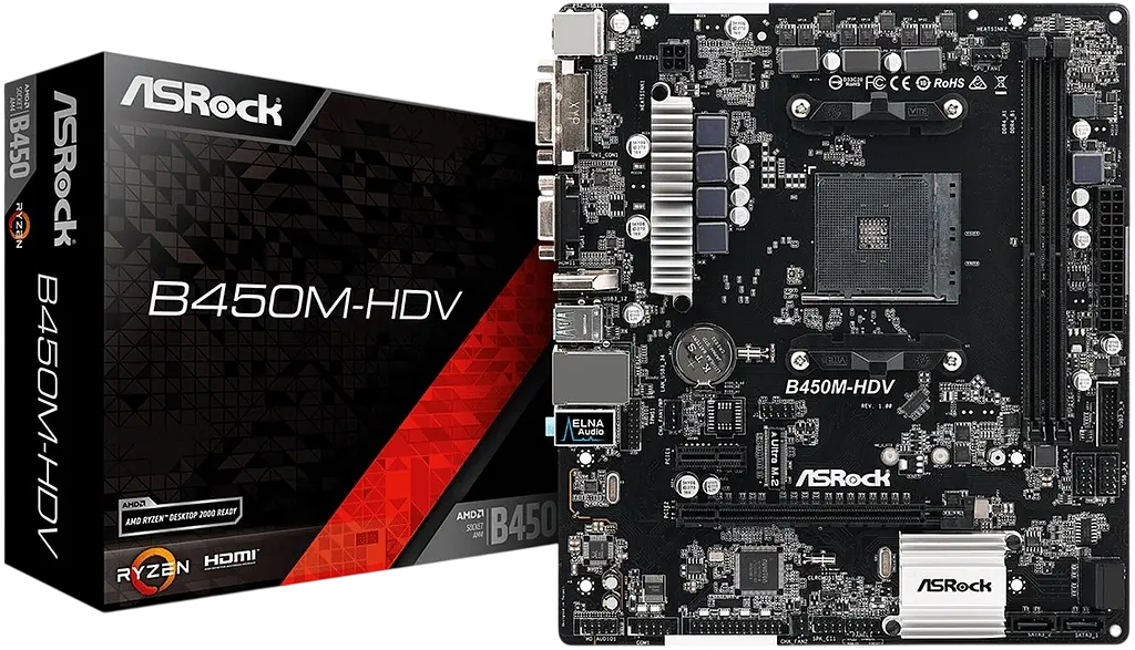 Материнська плата ASRock B450M-HDV Socket AM4 (B450M-HDV) Б/В