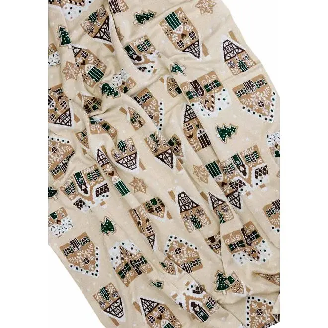 Плед в'язаний Прованс Імбирні будиночки 130х170 см бежевий (37495) - фото 3