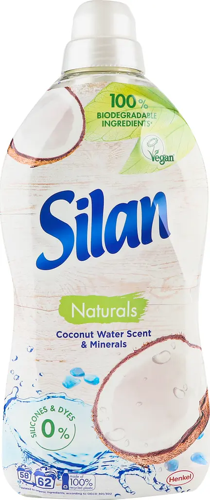 Ополіскувач-кондиціонер для білизни Silan Naturals Coconut Water Scent&Minerals, 1364 мл - фото 6