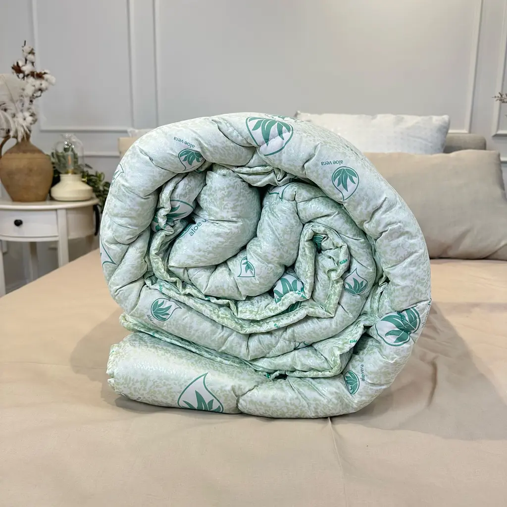 Ковдра полуторна стьобана зимова з волокна Aloe Vera Leri Max 21522 150х210 см біла - фото 3