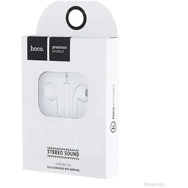 Гарнітура Hoco M1 Apple White mic button call answering volume control - фото 2