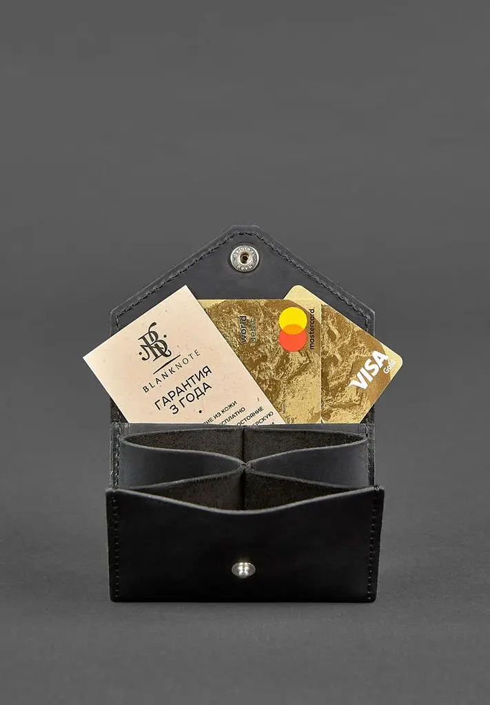 Шкіряний жіночої кард-кейс 3.0 чорний з мандалою - фото 3