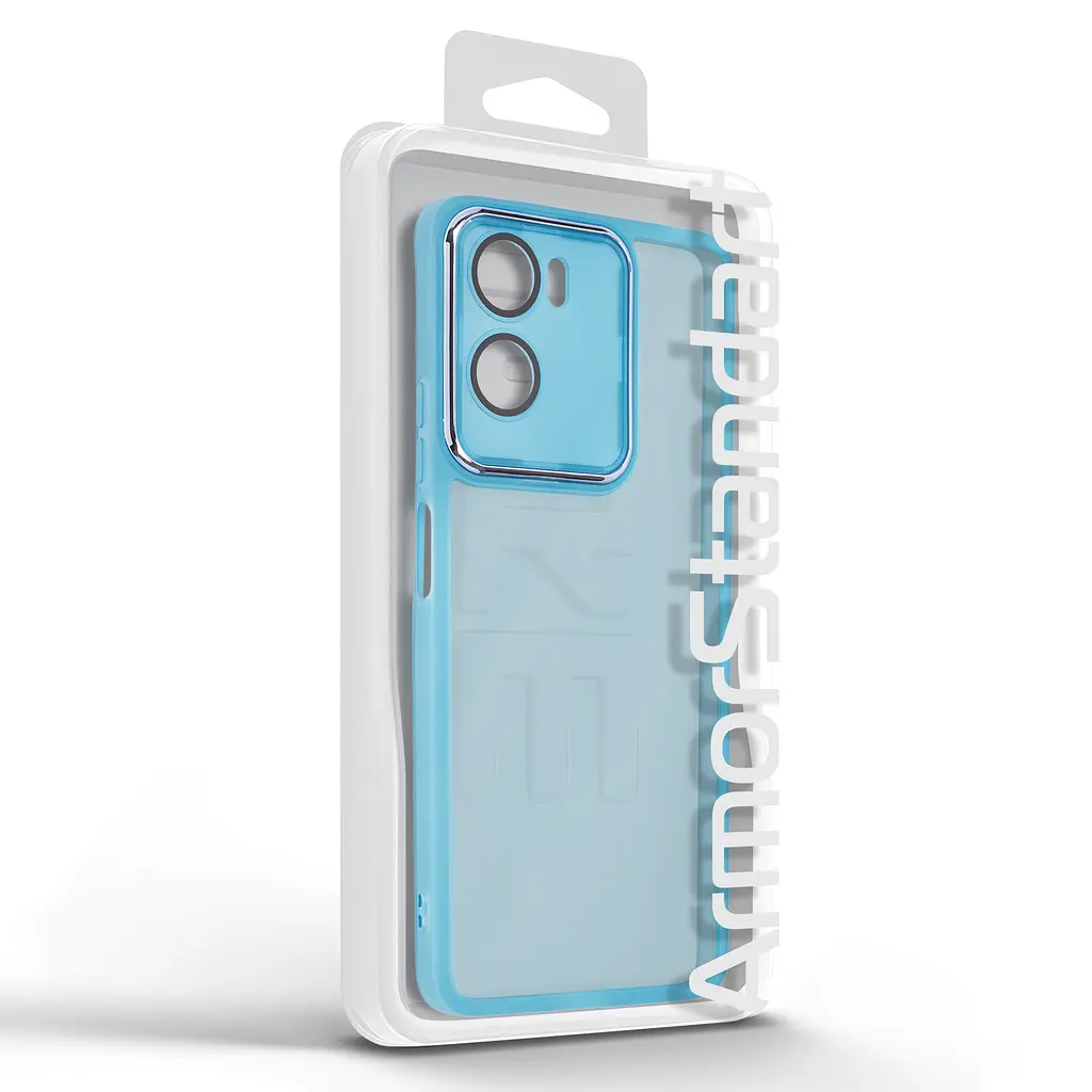 Защитный чехол для Motorola G06 4G/G06 Power 4G, Shade, синий, TPU+PC, матовый, защита всего корпуса, панель-накладка, противоударный, с большими бортами, амортизирует удары при падениях, ArmorStandart (ARM89068) - фото 3
