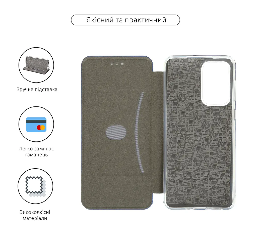 Чехол-книжка для Samsung Galaxy A33 5G (A336), G-Case, синий, кожаный чехол-книжка из экокожи (PU) и TPU, с магнитом, с подставкой и вместительным кардхолдером, противоударный, защита всего корпуса, ArmorStandart (ARM60892) - фото 3