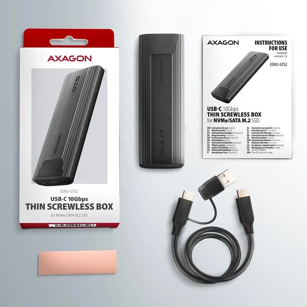 Зовнішня кишеня AXAGON EEM2-GTS2 (EEM2-GTS2) - фото 2