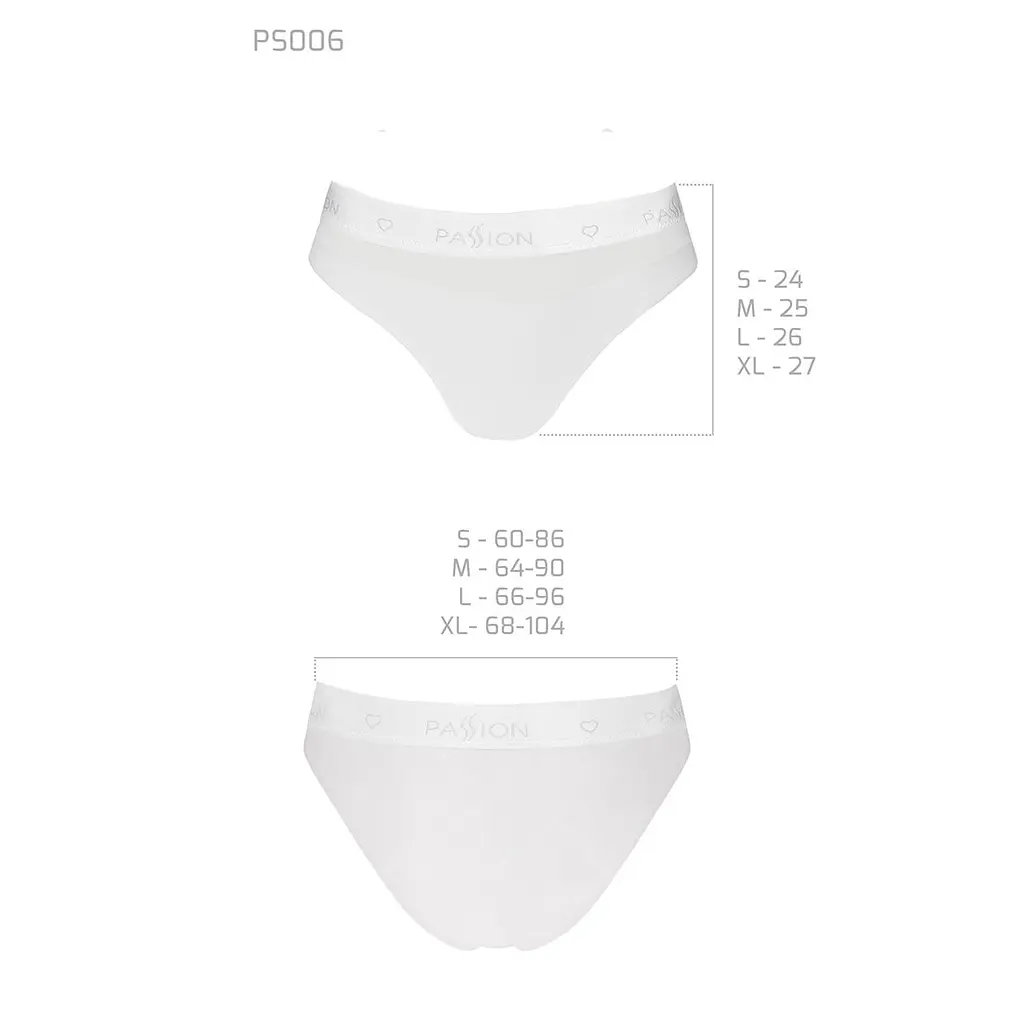Трусики з прозорою вставкою Passion PS006 PANTIES L, white - фото 5