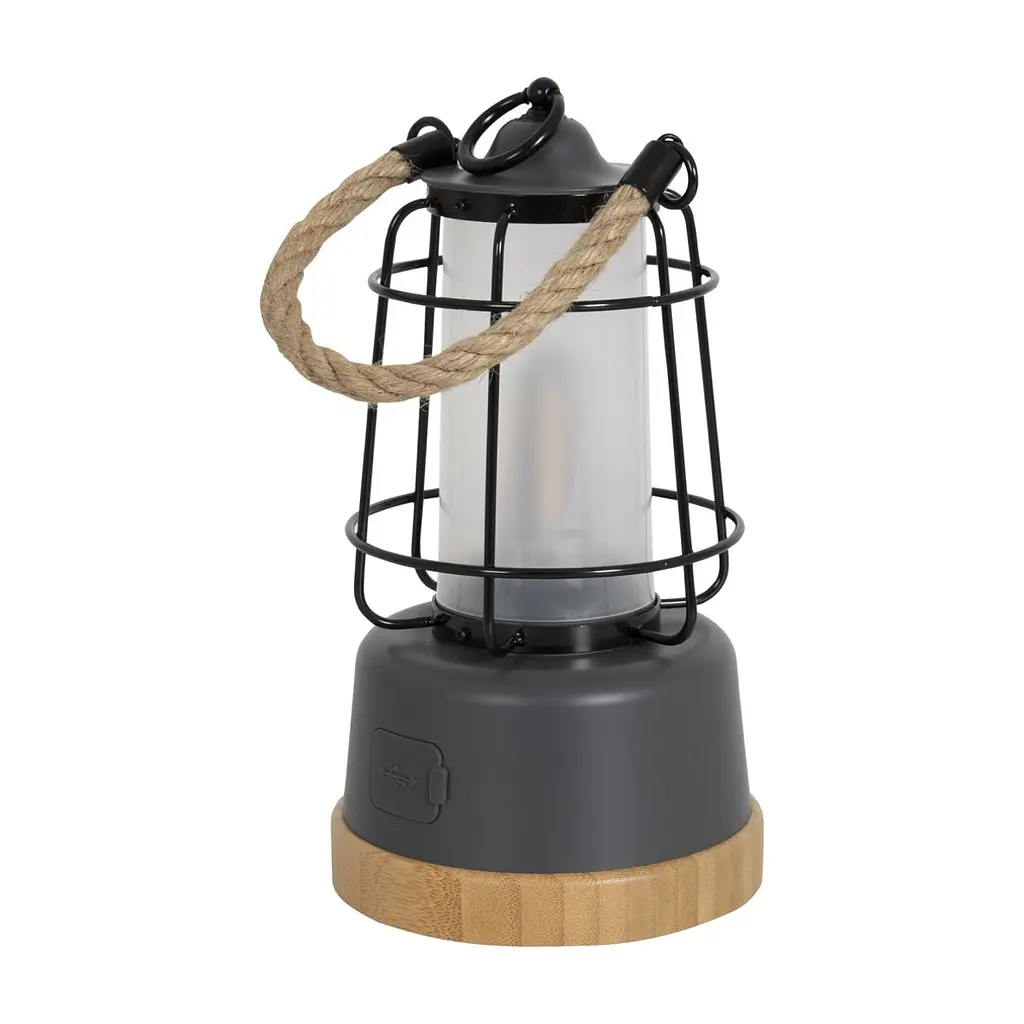 Ліхтар Bo-Camp Harlington Rechargable Dimming 370 Lumen Bamboo-Grey (5818921) (DAS303872) - фото 5