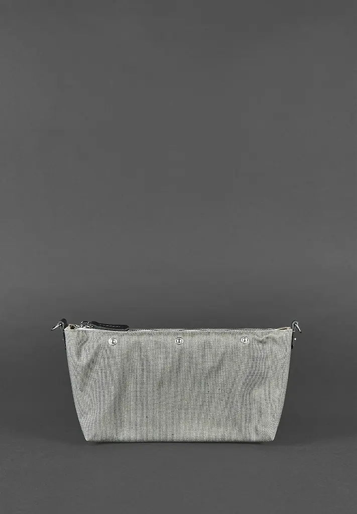 Шкіряна плетена жіноча сумка Пазл S чорна Krast - фото 4