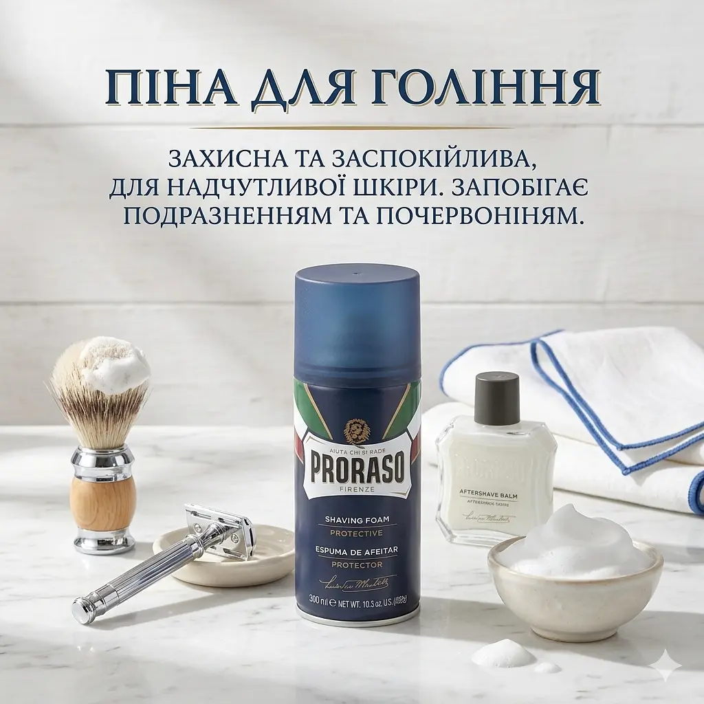 Піна для гоління захисна Proraso Shaving Foam Protective 300 мл. (400448) - фото 2
