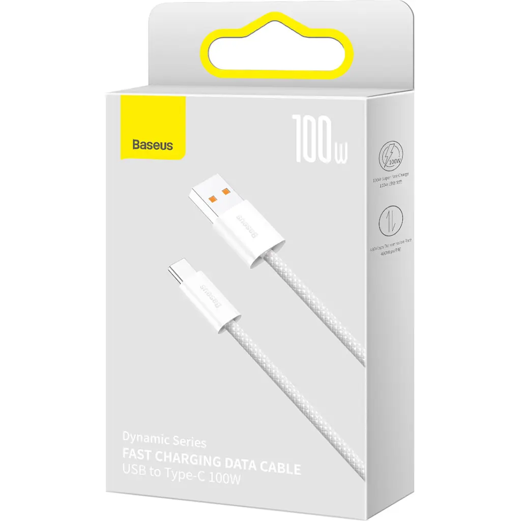 Кабель Baseus Dynamic Series USB-A to USB-C 1m White (CALD000602) [95492] - фото 4