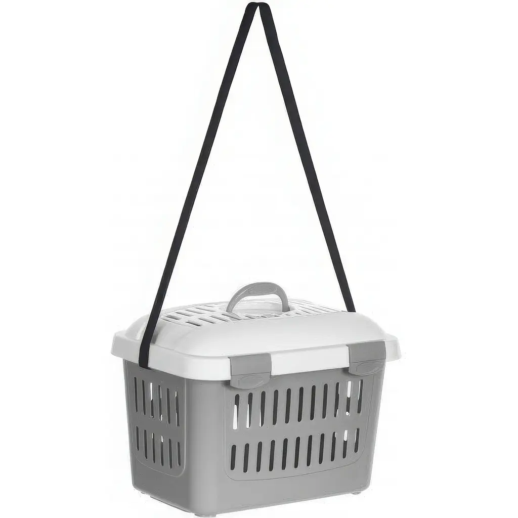 Переноска для тварин Stefanplast Midi Gulliver до 5 кг біло-сіра (96180) - фото 4