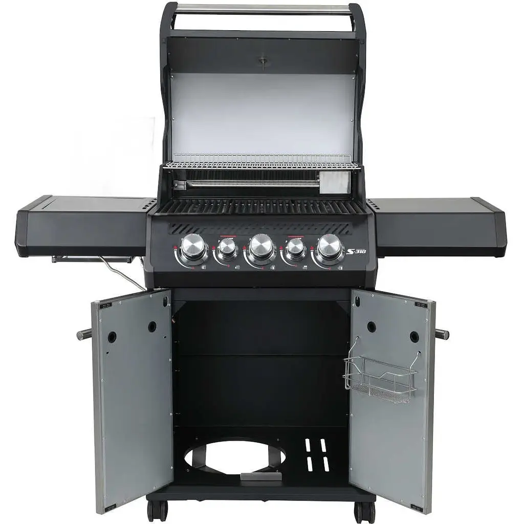 Газовий гриль Santos S-318 All Black з бічним і заднім пальником, чорний повністю (890024) - фото 2