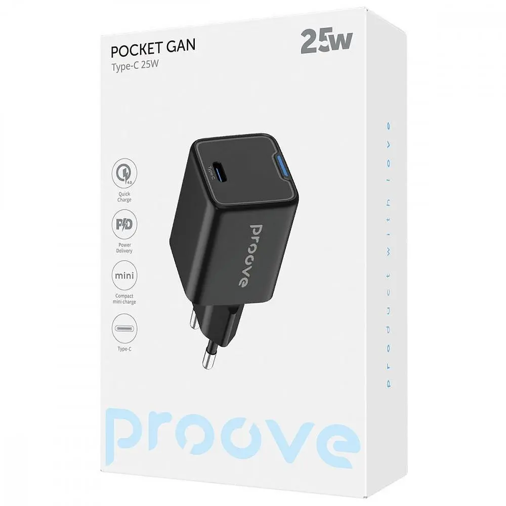 Зарядний пристрій Proove Pocket GaN 25W (Type-C) black (WCPG25010201) - фото 4