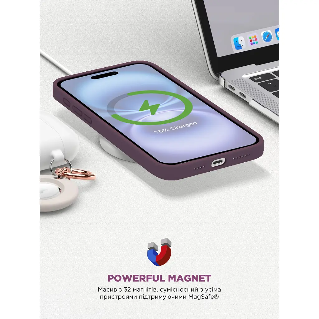 Чохол до мобільного телефона Armorstandart ICON2 MagSafe Apple iPhone 16 Plum (ARM81312) - фото 9
