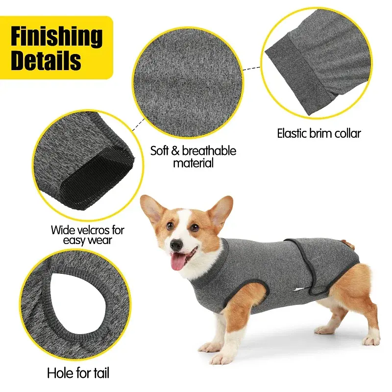 Гігієнічні труси/комбінезон для собак WanTalk Full Body Dog Diaper, Grey, L - фото 5