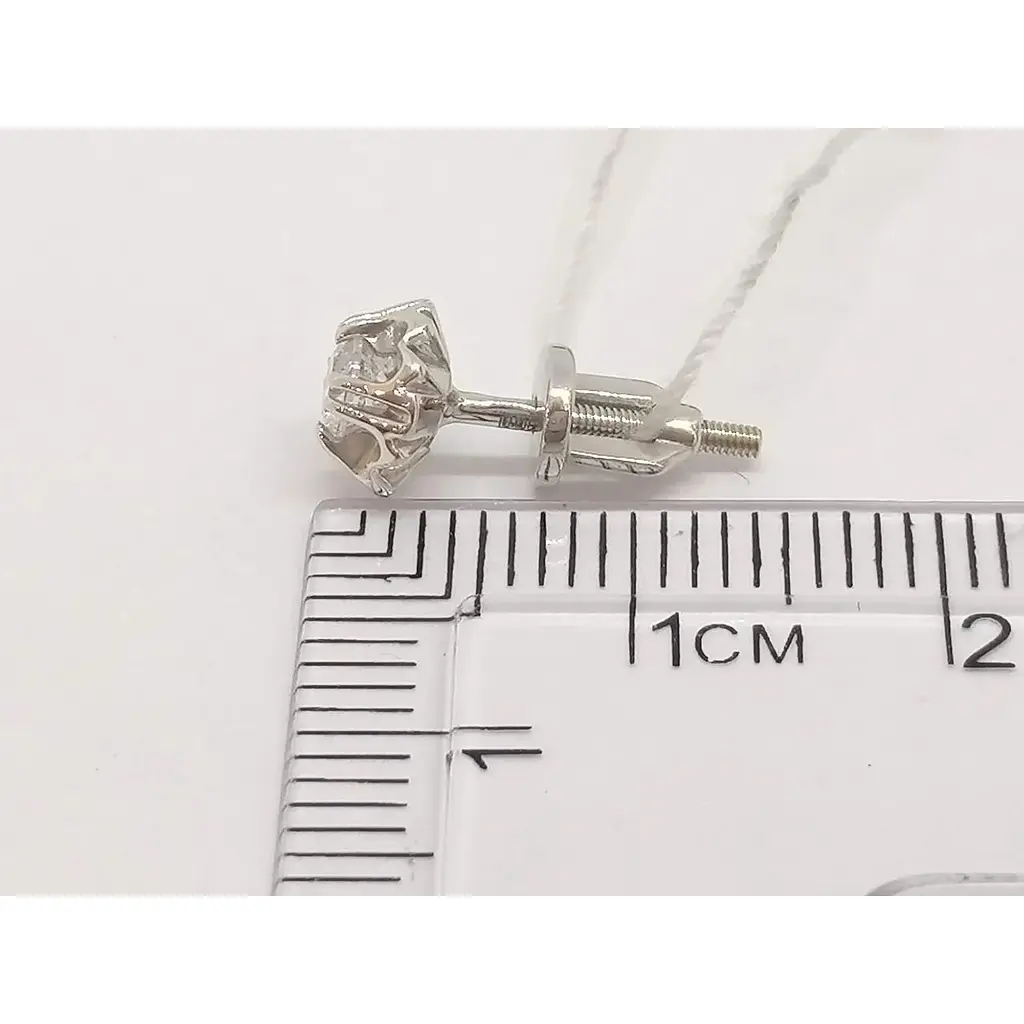 Золоті сережки-пуссети Столична Ювелірна Фабрика з фіанітами. 113901Б - фото 5