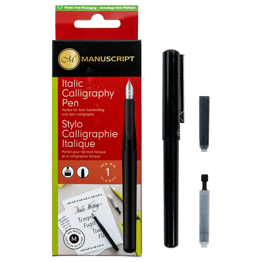 Набір для каліграфії Italic Calligraphy Pen Medium (перо чорний картридж конвертер) Manuscript - фото 3