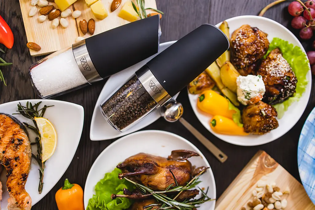 Электрическая гравитационная мельница для соли и перца KSL, набор из 2 шт, черный - фото 6