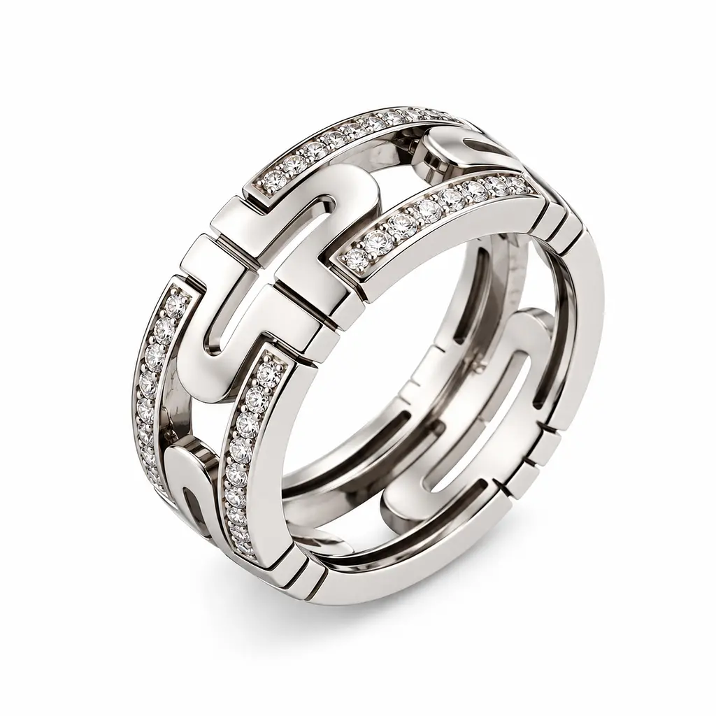 Жіноча обручка Jewellery Continent з білого золота з діамантами 20.5 (К-0915)