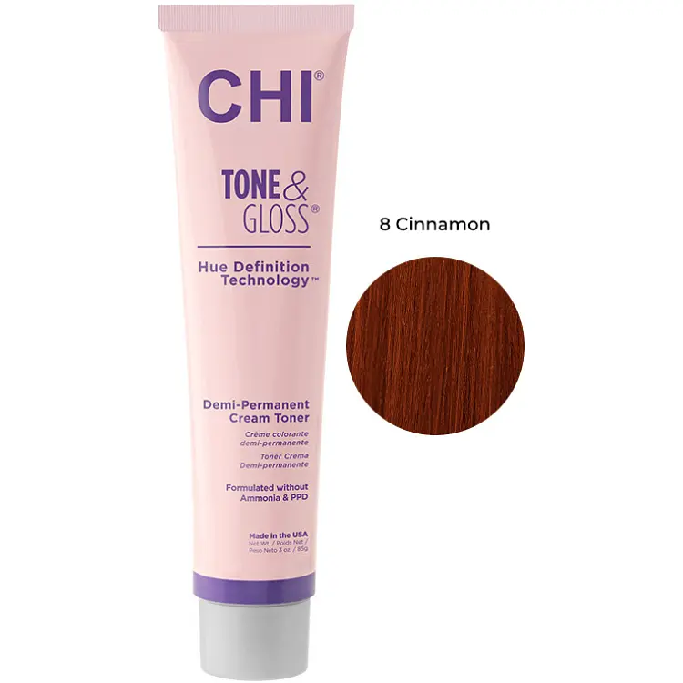 Тонер для волосся CHI Tone&Gloss Cinnamon кремовий безаміачний 85 г - фото 2