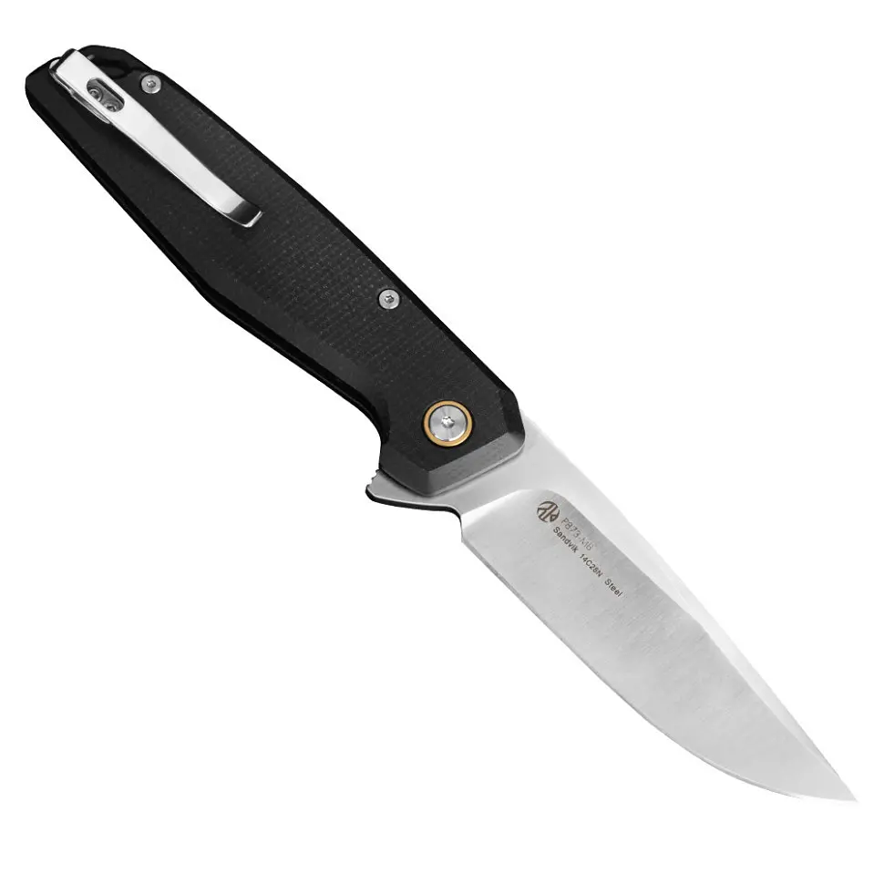 Ніж складаний туристичний Ruike P873-MB, (8.8 см)14C28N/G10 чорний - фото 2