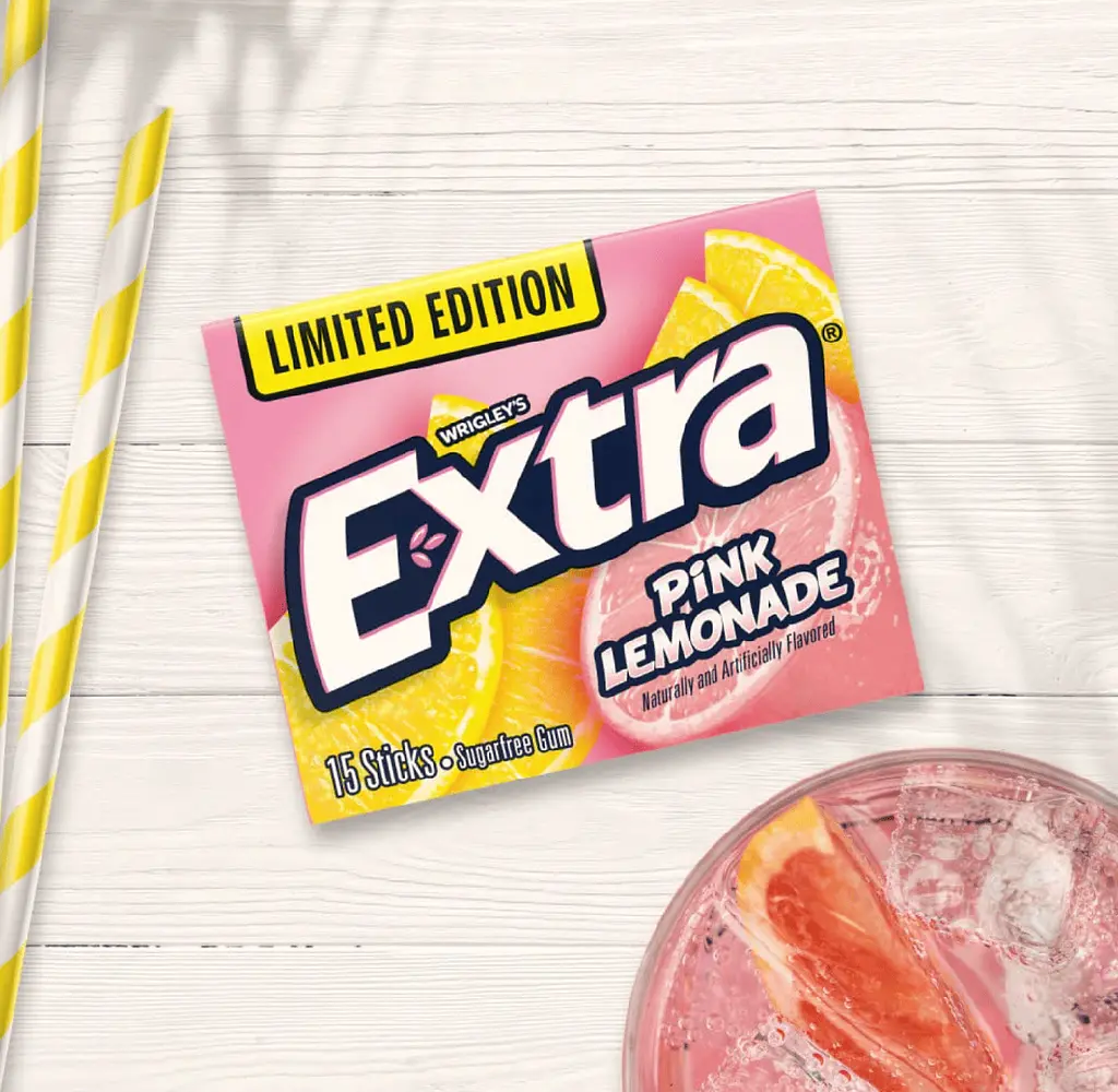 Жувальна гумка Extra Pink Lemonade Sugar Free Chewing Gum 15 стіків - фото 5