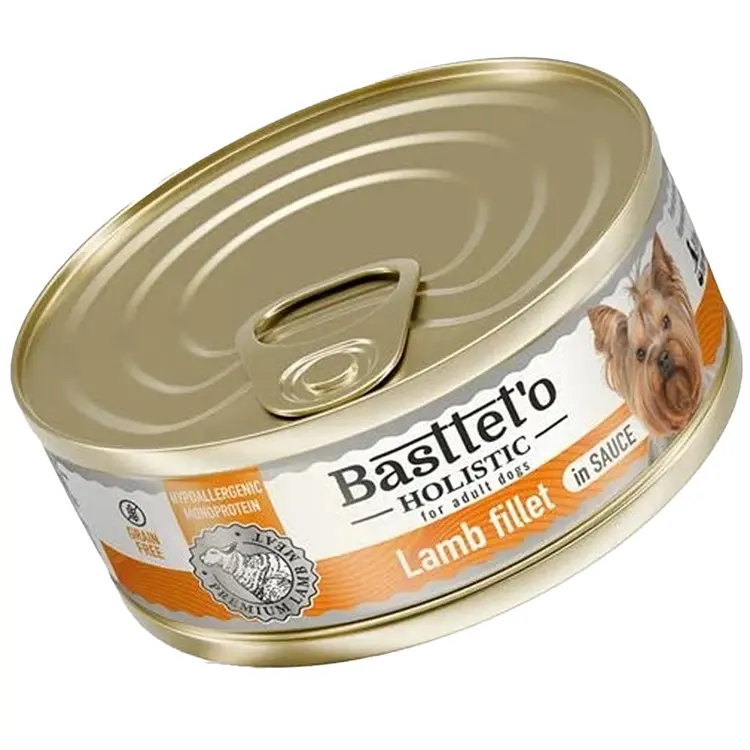 Вологий корм для собак Basttet'o Holistic, шматочки філе ягня в соусі 85 г