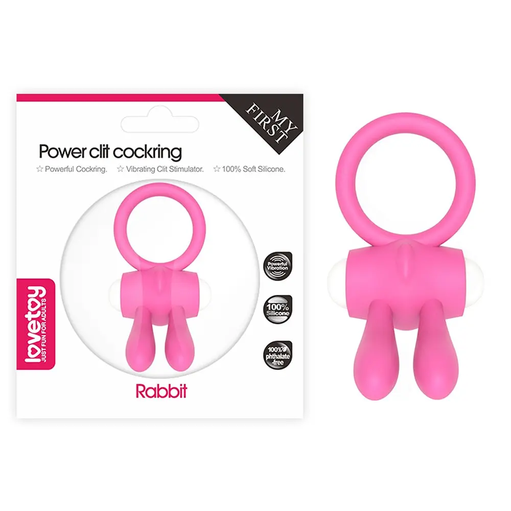 Вібруюче ерекційне кільце Lovetoy Power Clit Silicone Cockring, 7.5 см (рожевий) - фото 3