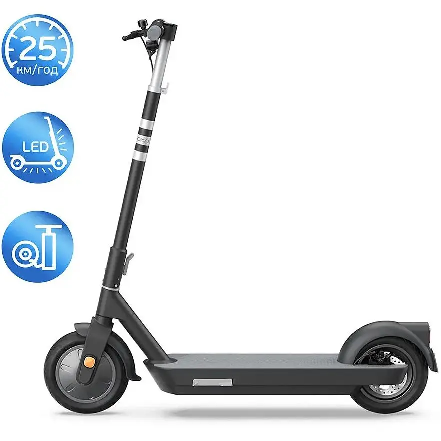 Електросамокат OKAI ES30-NEON PRO складаний 350/700W 14.7Ah швидкість до 25 км/год до 80 км NFC App колеса 10" вага до 100 кг Black - фото 9