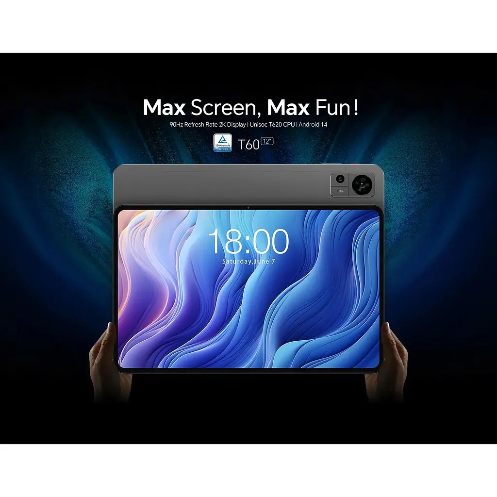Планшет Teclast T60 12" 8ГБ, 256ГБ, LTE, 8000мАгод, Android, серый - фото 2
