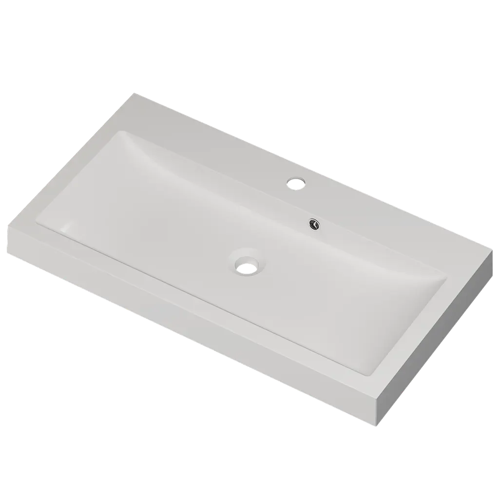 Раковина матовая врезная Amidicon Lagune Slim 80 792x425 из литого камня LAGUNE SLIM_80_MAT, Белый матовый - фото 2