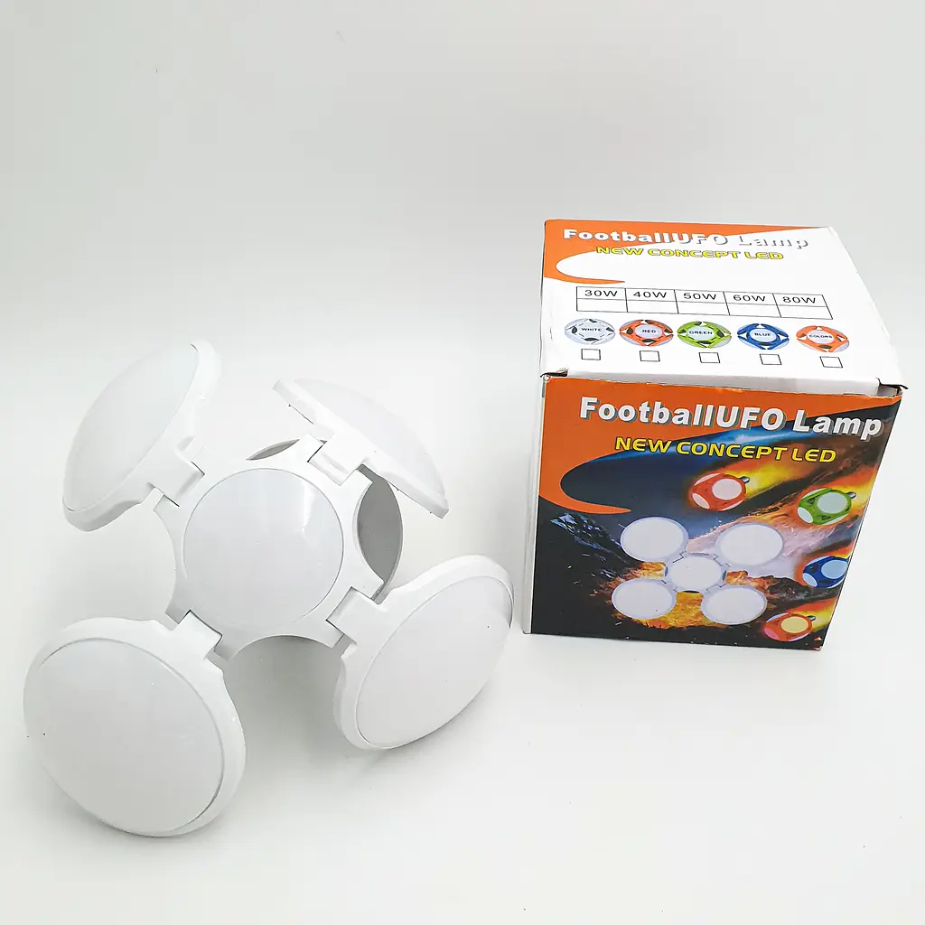 лампочка-люстра світлодіодна розкладна LED-лампа 40 Вт 220 В E27 Football UFO Lamp біла - фото 11