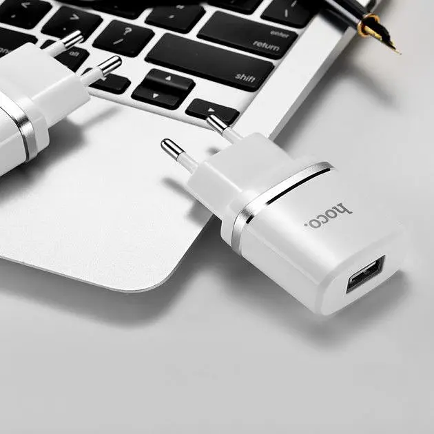 Мережевий зарядний пристрій Hoco C11 + Cable USB-A to MicroUSB White [63486] - фото 5