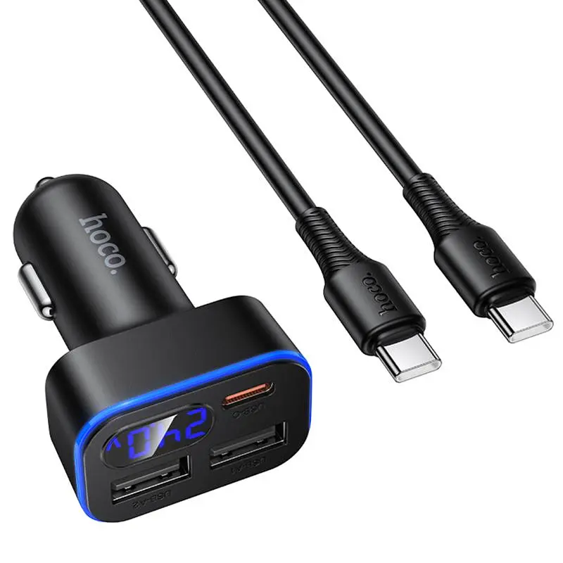 АЗУ Hoco Z63A Barry PD42W+QC3.0 (2USB-A/1C) + кабель Type-C to Type-C Black - фото 6